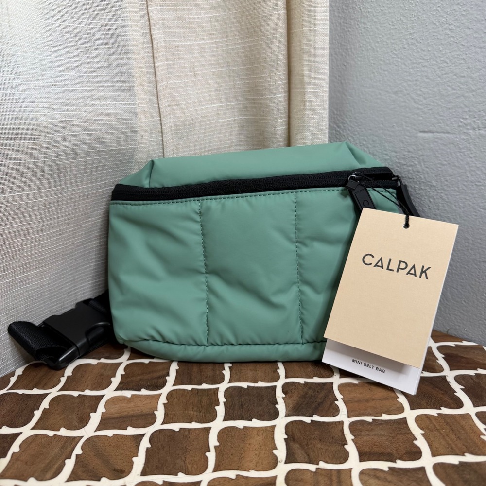 NEW CALPAK Luka Mini Belt Bag Puffy Quilted Sage Green Fanny Pack